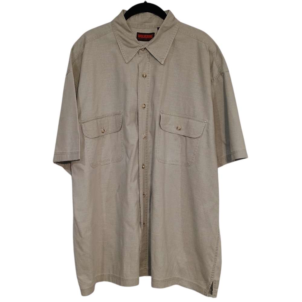 Wolverine Boots and Gear Camp Shirt Mens XL Button Up Short Sleeve Perfect Cond.